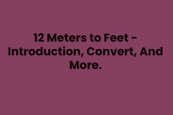 12 Meters to Feet - Introduction, Convert, And More.