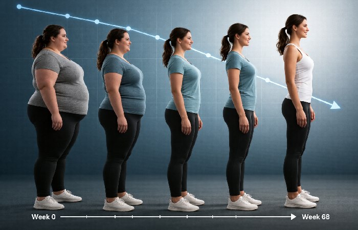 body weight loss transformation over time