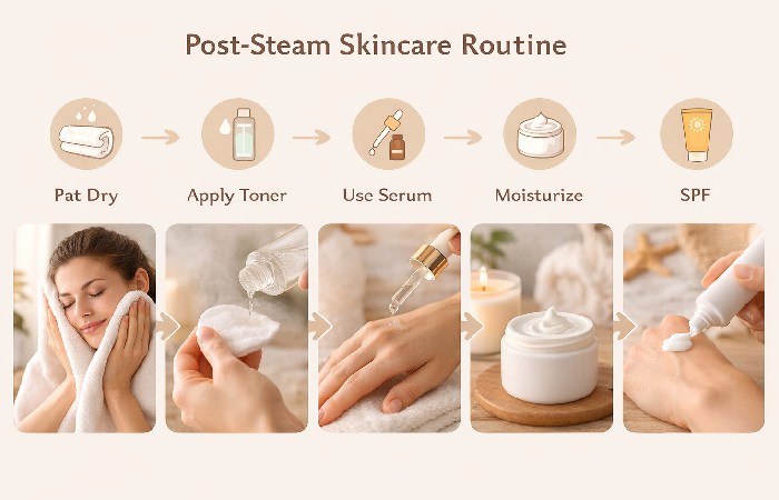 post steam skincare routine steps