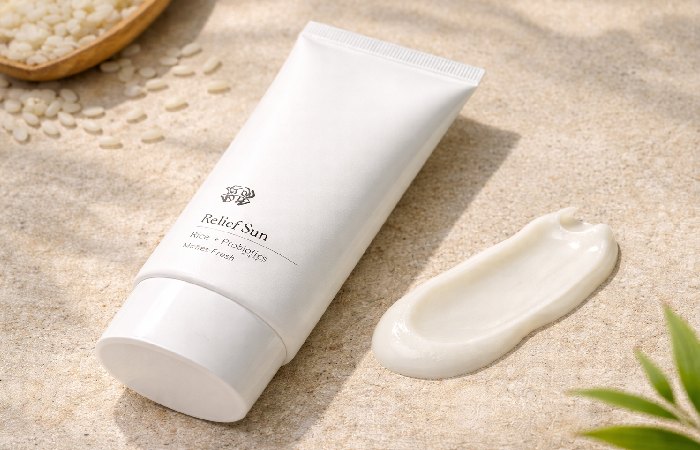 Beauty of Joseon Relief Sun sunscreen with gel cream texture swatch