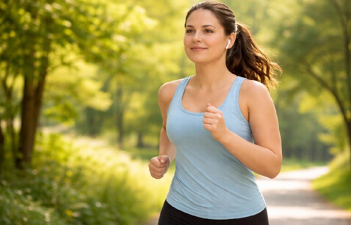 person jogging outdoors for exercise