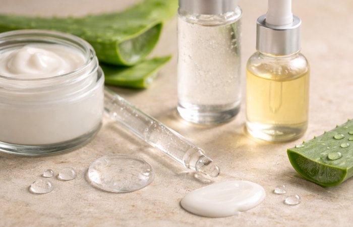 Hydrating skincare ingredients like hyaluronic acid and glycerin