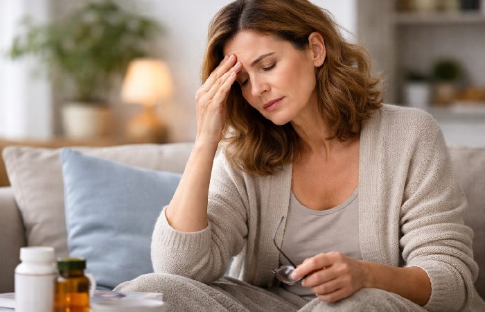 middle aged woman experiencing fatigue and lifestyle changes
